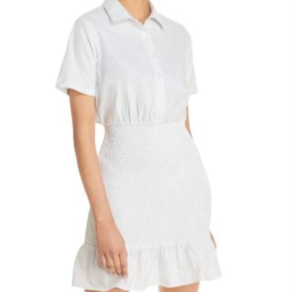 NWT AQUA STRIPED SMOCKED SHIRTDRESS
